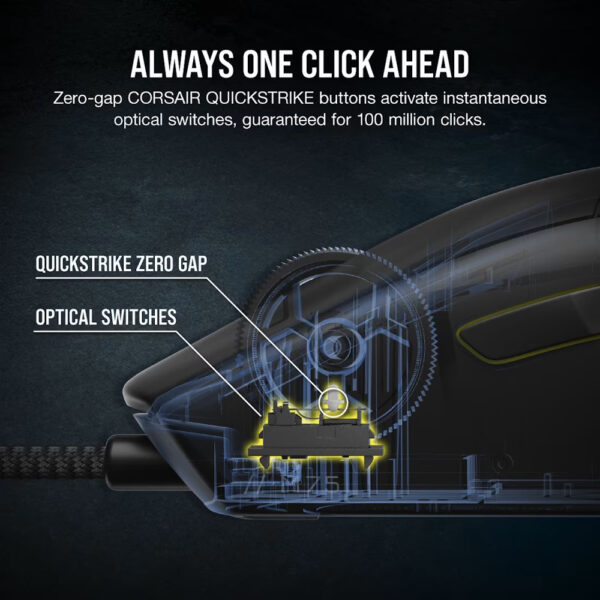 CORSAIR M75 Lightweight RGB Gaming Mouse - Black (74g, Wired, RGB)