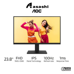 AOC 24B20JH2 23.8" 100Hz 8ms IPS MONITOR (HDMI x1, VGA x1)