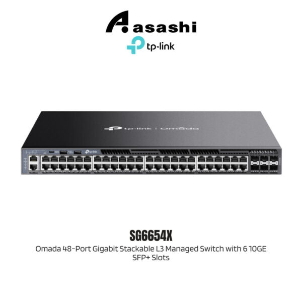 TP-Link SG6654X Omada 48-Port Gigabit Stackable L3 Managed Switch with 6 10GE SFP+ Slots