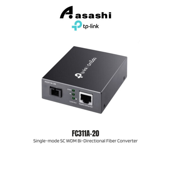 12f058a3220ea82dd283c4da15c37251.jpeg TP-Link FC311A-20 Omada 10/100/1000 Mbps RJ45 to 1000 Mbps Single-mode SC WDM Bi-Directional Fiber Converter