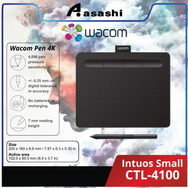 Wacom CTL-4100 Intuos Pen Drawing Tablet Small with Bluetooth CTL-4100WL/E0-CX CTL-4100WL/P0-CX CTL-4100WL