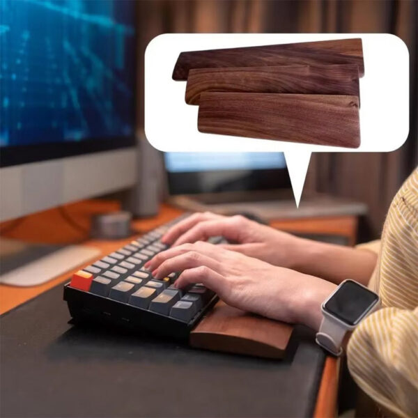 Glink MP36/ MP37 61-Key / MP38 87-Key / MP39 104-Key Wooden Mouse Wrist Rest Ergonomic Gaming Wrist / Hand Pad Support - Walnut Wooden