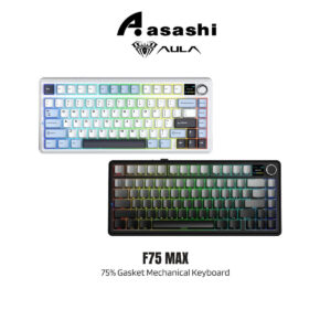 32198b45d4ad91ed53462d3e22e6cc1e.jpeg AULA F75 MAX 75% Gasket Mechanical Keyboard – Tri-Mode (Wired/Bluetooth/2.4G), Hot-Swap, Reaper Switch