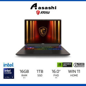 MSI Vector 16 HX AI A2XWIG-295MY Gaming Notebook (Intel U9 275HX/16GB DDR5/1TB SSD/RTX5080 16GB/16" QHD+ 240Hz IPS/Windows Home/2Yrs)