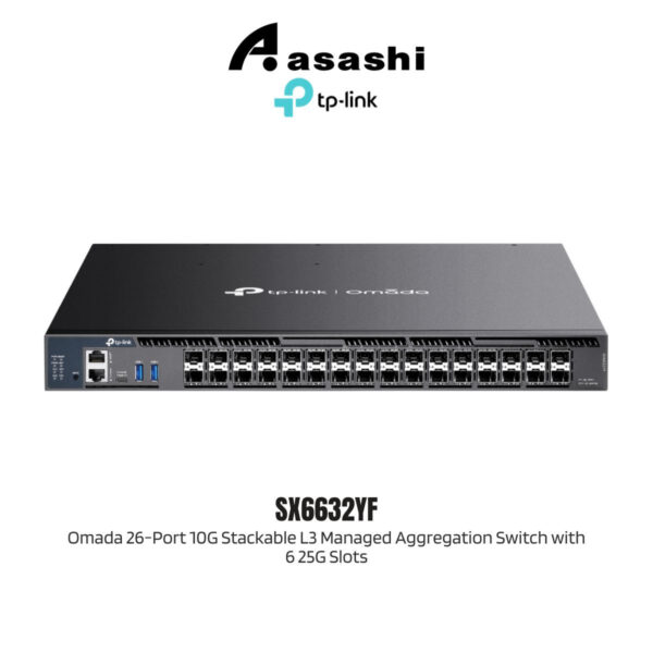 TP-Link SX6632YF Omada 26-Port 10G Stackable L3 Managed Aggregation Switch with 6 25G Slots