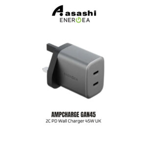6695e0fd93d3ae329528e99675f73132.jpeg Energea AmpCharge GaN45 2C PD Wall Charger 45W UK - Gunmetal