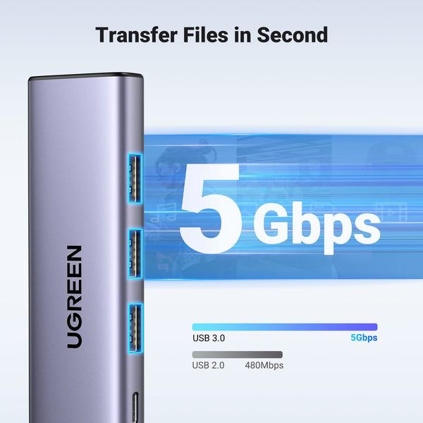 UGREEN CM511 USB-C 3.1 TO HDMI 4K@30HZ+3*USB-A+PD100W