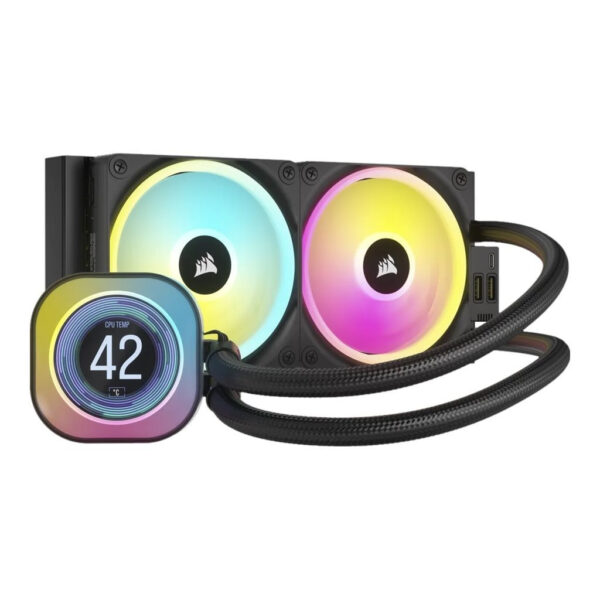 Corsair iCUE LINK H150i LCD AIO 360mm | H100i LCD AIO 240mm Liquid CPU Cooler AIO | QX120 2,400 RPM