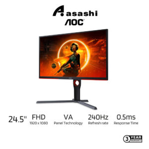 AOC 25G3ZM 24.5" VA FHD 240Hz 0.5ms Gaming Monitor (HDMI 2.0x2 DisplayPort 1.4x1)