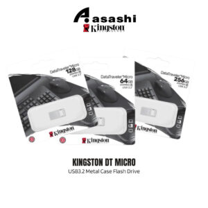 Kingston DT Micro 64GB / 128GB / 256GB USB3.2 Metal Case Flash Drive - Up to 200MB/s Read Speed