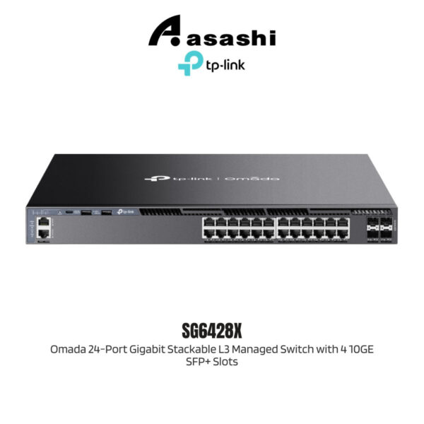 8e5ff2b94e9b03d778f0a37947f56aa6.jpeg TP-Link SG6428X Omada 24-Port Gigabit Stackable L3 Managed Switch with 4 10GE SFP+ Slots
