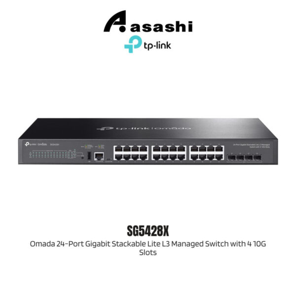 TP-Link SG5428X Omada 24-Port Gigabit Stackable Lite L3 Managed Switch with 4 10G Slots