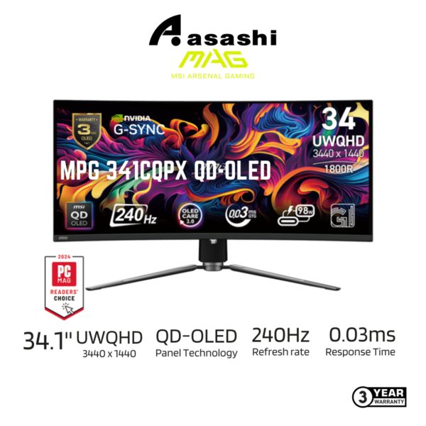 MSI MPG341CQPX QD-OLED Gaming Monitor