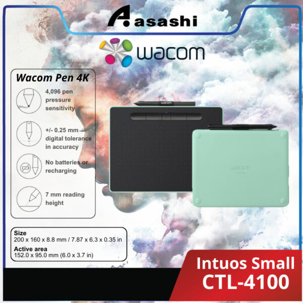 Wacom CTL-4100 Intuos Pen Drawing Tablet Small with Bluetooth CTL-4100WL/E0-CX CTL-4100WL/P0-CX CTL-4100WL