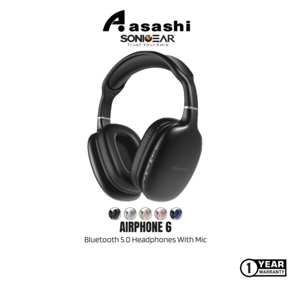 c11d6582a28d7d62c575d7b9776d7e8d.jpeg SonicGear AirPhone 6 Bluetooth 5.0 Headphones With Mic | Up to 10 Hours PlayTime