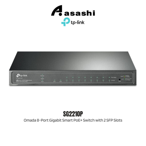 TP-Link SG2210P Omada 8-Port Gigabit Smart PoE+ Switch with 2 SFP Slots