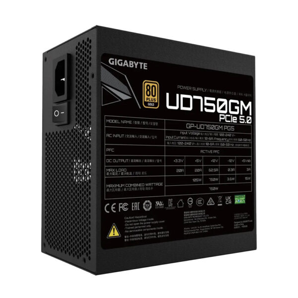 eac17d19ba4a6708353393573f957822.jpeg Gigabyte UD750GM PG5 750W 80+ Gold, PCIE 5.0 ATX3.0 Full Modular Power Supply