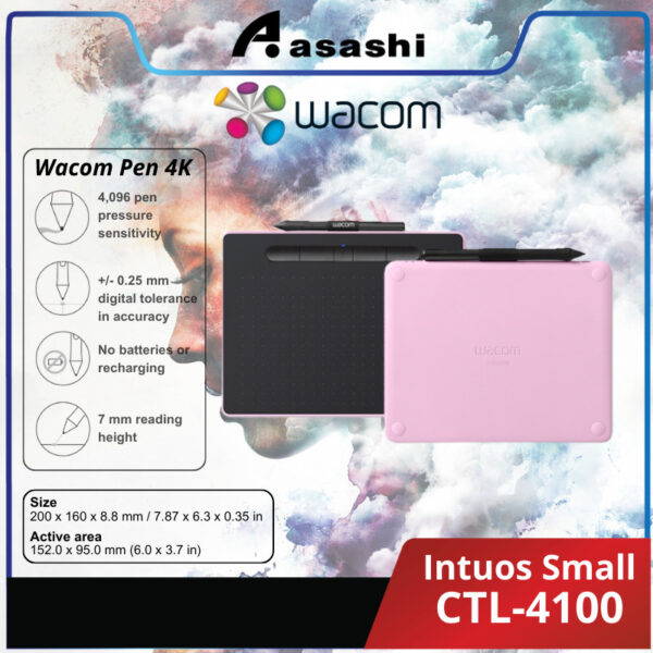 Wacom CTL-4100 Intuos Pen Drawing Tablet Small with Bluetooth CTL-4100WL/E0-CX CTL-4100WL/P0-CX CTL-4100WL