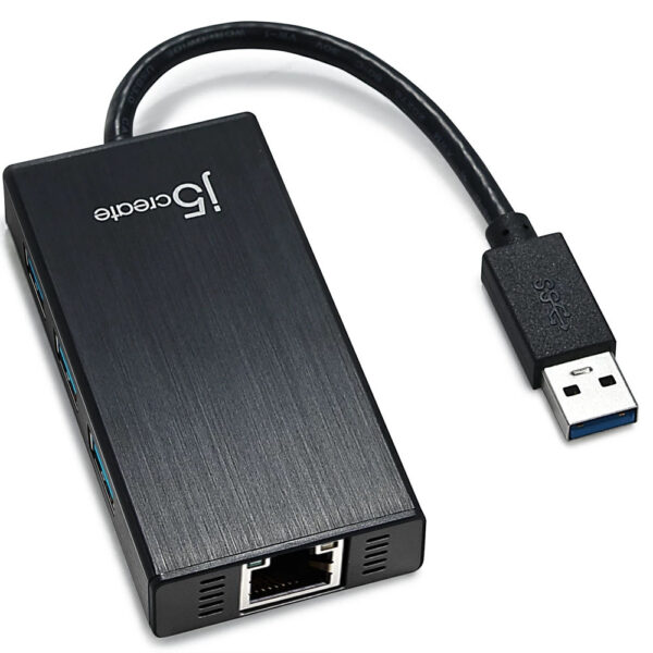 J5Create JUH470 Gigabit Ethernet & 3port USB3.0 Hub Multi Converter