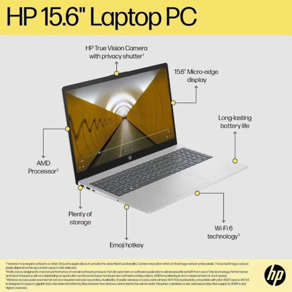 HP Laptop 15-fc0401AU Notebook BA2A4PA (AMD Ryzen 3-7320U/8GB DDR5L-5500 OB (No Slot)/512GB SSD)