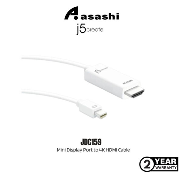 J5Create JDC159 Mini Display Port to 4K HDMI Cable (1.8m)