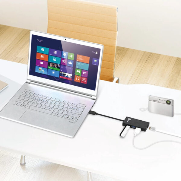 J5Create JUH470 Gigabit Ethernet & 3port USB3.0 Hub Multi Converter