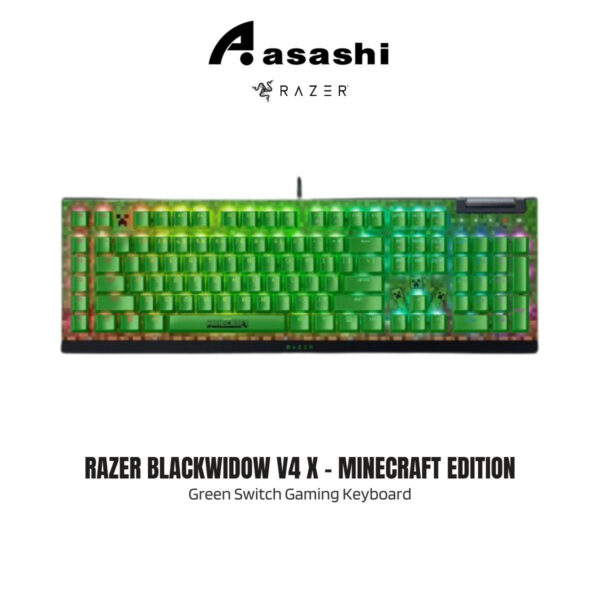Razer BlackWidow V4 X - Minecraft Edition - Green Switch Gaming Keyboard