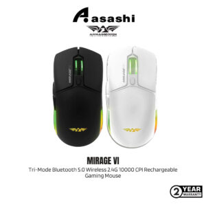 Armaggeddon Mirage VI Tri-Mode Bluetooth 5.0 Wireless 2.4G 10000 CPI Rechargeable Gaming Mouse