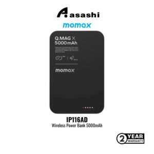 82eef7ada161628b8eb8fff5996f402e.jpeg Momax *.Mag X Gen2 5000mAh Magsafe Wireless Power Bank - Black (2Y) IP116AD