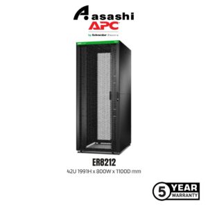 APC Easy Rack, 42U, Black, With Roof, Castors, Feet, 4 Brackets, and Side Panels, No Bottom, 1991H x 800W x 1100D mm (ER8212)