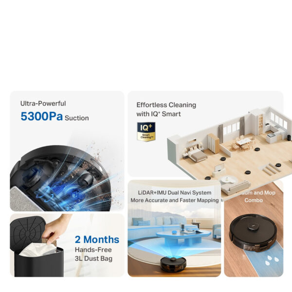 TP-Link Tapo RV30 Max Plus Robot Vacuum Cleaner & Auto-Empty Dock
