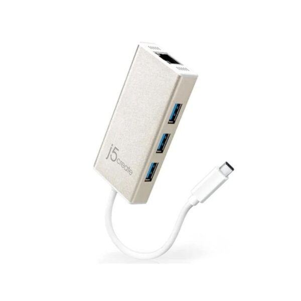 J5Create JCH471 Type C to GigaLAN & USB3.0 Hub Adapter