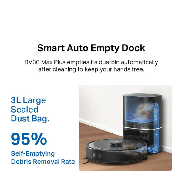 TP-Link Tapo RV30 Max Plus Robot Vacuum Cleaner & Auto-Empty Dock