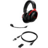 HP HyperX Cloud III S Wireless Gaming Headset Black/Red (53mm,USB A&C Wireless Adapter,Bluetooth,120Hours-A59Z0AA)