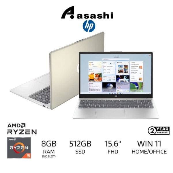 HP Laptop 15-fc0401AU Notebook BA2A4PA (AMD Ryzen 3-7320U/8GB DDR5L-5500 OB (No Slot)/512GB SSD)