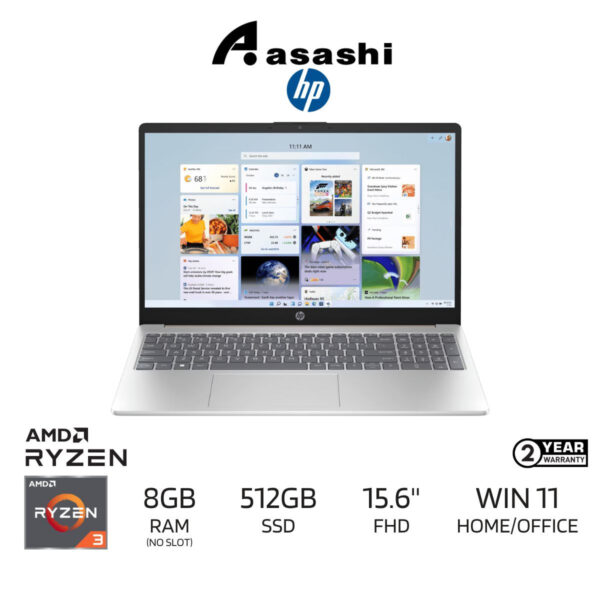 HP Laptop 15-fc0401AU Notebook BA2A4PA (AMD Ryzen 3-7320U/8GB DDR5L-5500 OB (No Slot)/512GB SSD)