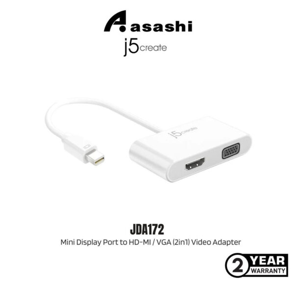 J5Create JDA172 Mini Display Port to HD-MI / VGA (2in1) Video Adapter
