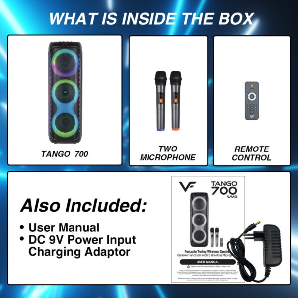 Vinnfier VF TANGO 700 WMB Portable Karaoke Speaker