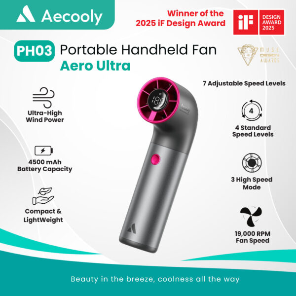 Aecooly AeroUltra Handheld High-Speed Fan 4500mAh Aero Ultra Powerful Turbo Mini Fan - Aero Ultra [PH03]