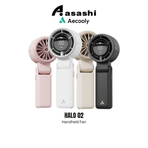 Aecooly Halo02 (3600mAh/5000mAh) Portable Handheld Fan Halo 02 | 5 Speeds USB Rechargeable Pocket Travel Turbo Fan