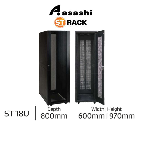 ST 18U 970mm(H) x 600mm(W) x 800mm(D) Floor Standing Rack ST-FS1868P FS1868