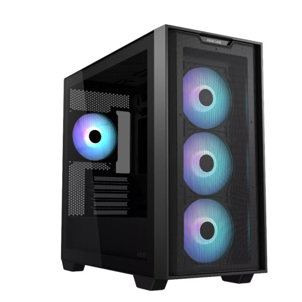Asus A21 PLUS Mesh Front TG PC Case M-ATX Casing (4 x ARGB FAN) - Black/White
