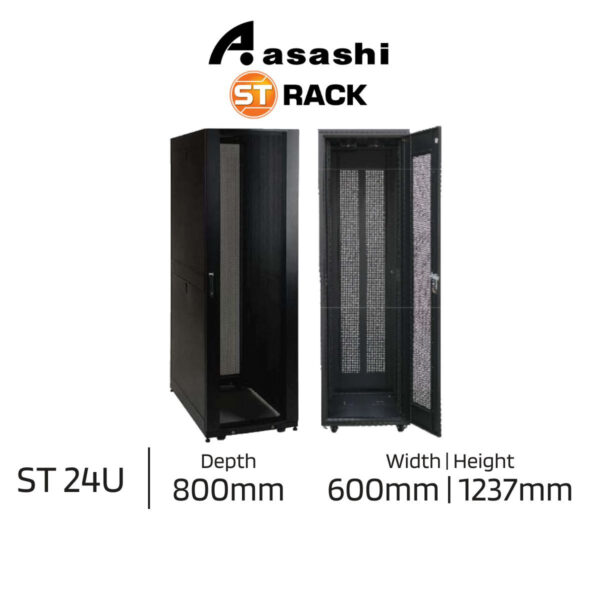 ST 24U 5xPower Outlet 1237mm(H)x600mm(W)x800mm(D) Rack FS2468 Floor Standing Rack