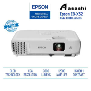 a3ffa9f9c30194ac5be032c65d526b46.jpeg Epson EB-X52 XGA 3800 Lumens 3LCD Projector (No Included Bag) (Can Redeam TNG RM80 )