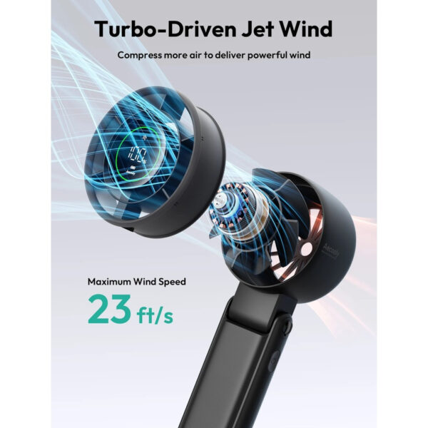 Aecooly Halo02 (3600mAh/5000mAh) Portable Handheld Fan Halo 02 | 5 Speeds USB Rechargeable Pocket Travel Turbo Fan
