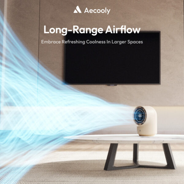 Aecooly Chic01 Lite Desk Fan 4000mAh Chic 01 Lite | Hight Speed Quiet Smart  LED Digital Display Table Fan - Battery Cap
