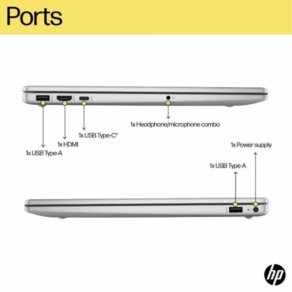 HP Laptop 15.6-inch 15-fd0444TU / 15-fd0476TU / 15-fd0478TU / 15-fd0509TU Notebook (Intel Core i5-1334U/8GB DDR4-3200 (1 Extra Slot)/512GB SSD/15.6" FHD/Intel UHD Graphics)