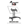 North Bayou AVA50 32"- 70" with 45kg Max Payload and 90 Degree Tilting TV Mobile Cart Stand with Wheels with Reduced Height and Cable Management System for LCD LED Flat Screen TV Television