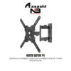 North Bayou P4 32 to 55 Inch Full Motion 3 Swing Arms Holder Frame Tilt TV Wall Mount Bracket