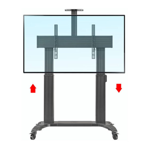 North Bayou TW100 75" to 110" Aluminum Alloy Motorized Lift Large Huge Portable Height Adjustment TV Stand Trolley Cart